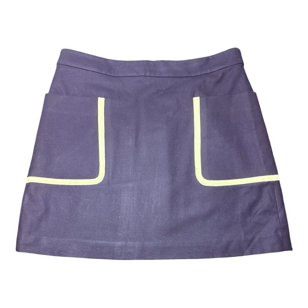 THEORY Strailia Blue Navy Wool Mini Skirt